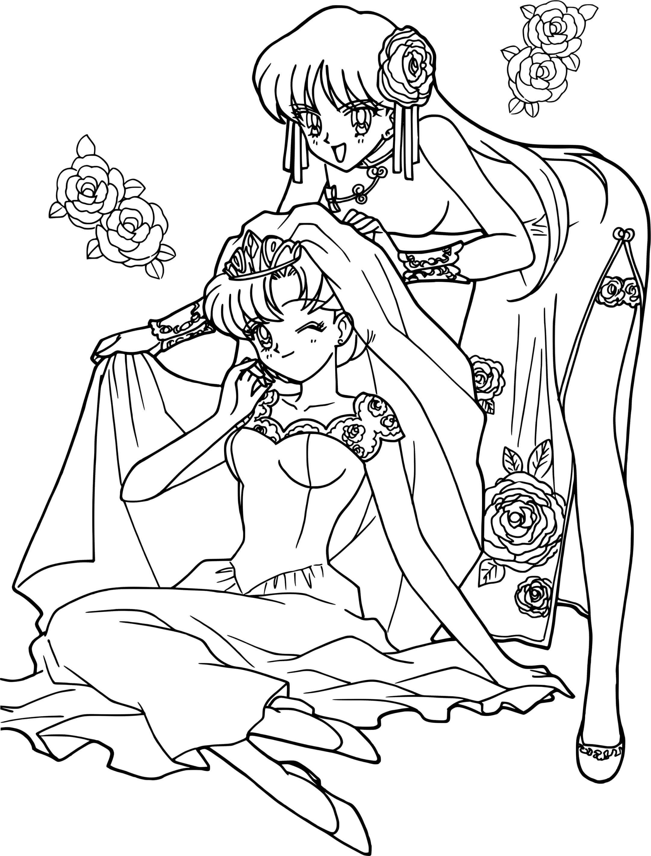 Coloriage Sailor Moon Robe Adorable - Sailor moon à imprimer