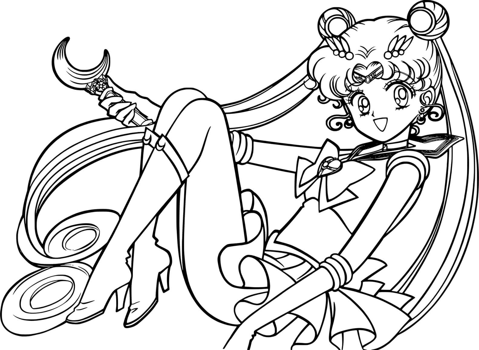 Coloriage Sailor Moon Girl Princess - Sailor moon à imprimer