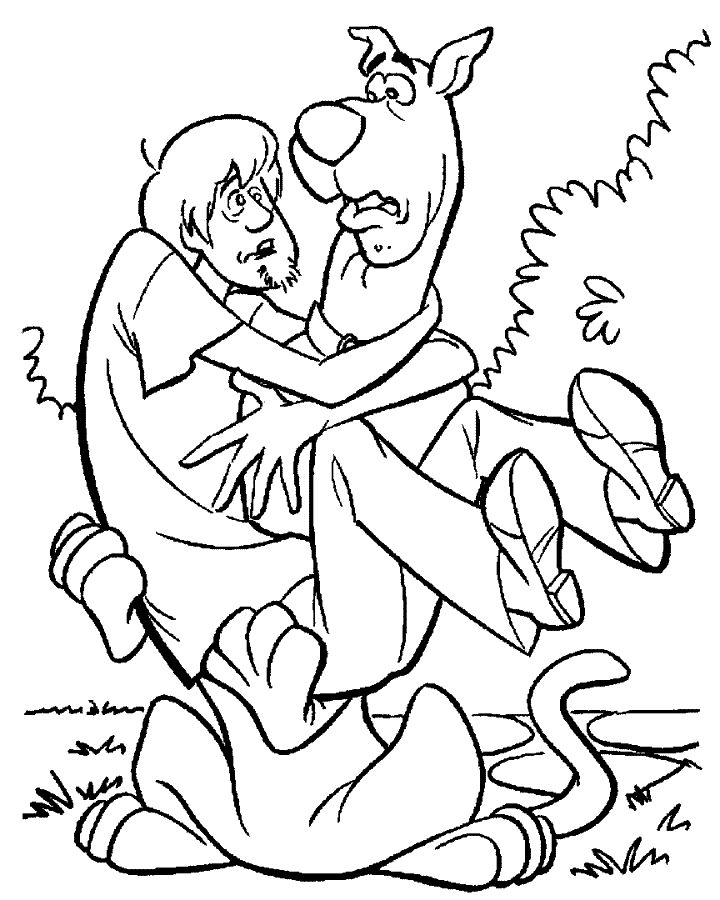 Coloriage Sammy Dans Les Bras De Scoubidou Gif - Scooby doo à imprimer