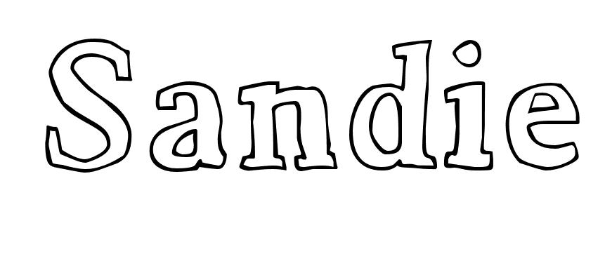 Coloriage Sandie - Prénom à imprimer