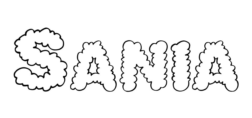Coloriage Sania - Prénom à imprimer