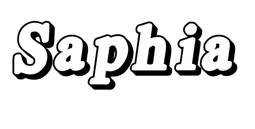 Coloriage Saphia - Prénom à imprimer
