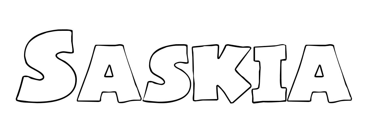 Coloriage Saskia - Prénom à imprimer