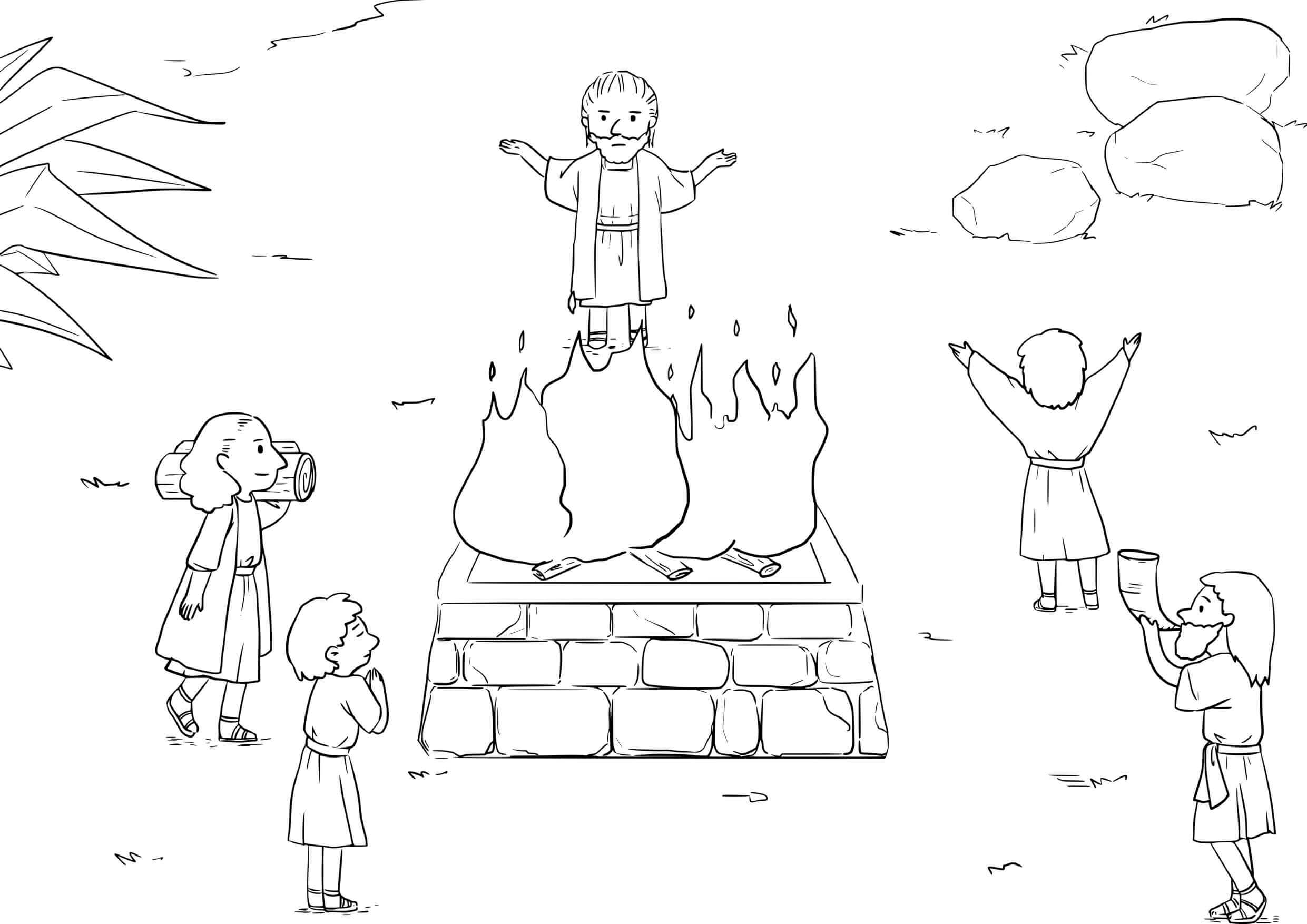 Coloriage Le roi Saul rejeté par le prophète - Jésus à imprimer