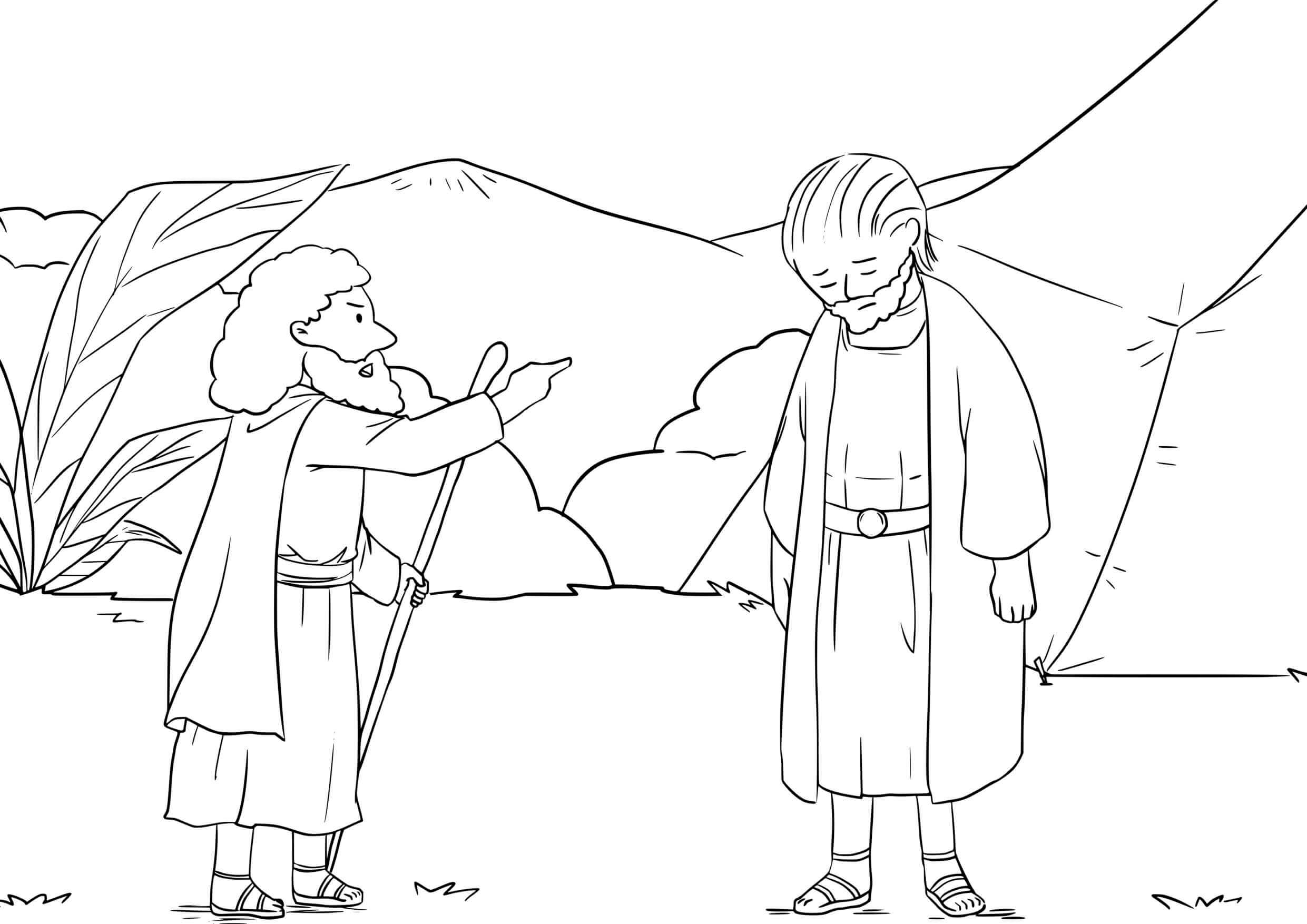 Coloriage Saul et Samuel, une destinée changée - Jésus à imprimer