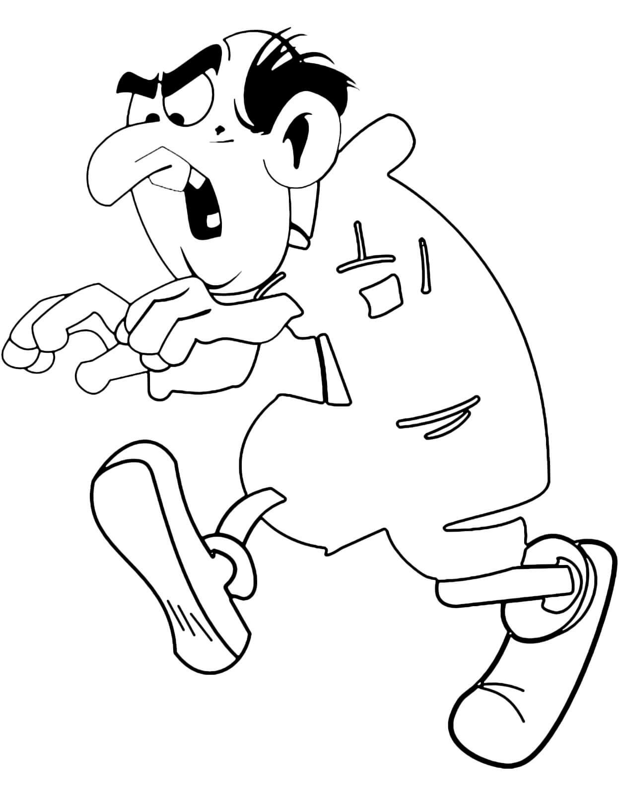 Coloriage Schtroumpfs Ennemi Jure Le Sorcier - Schtroumpf à imprimer