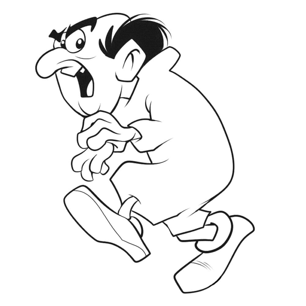 Coloriage Schtroumpfs Gargamel Méchant - Schtroumpf à imprimer