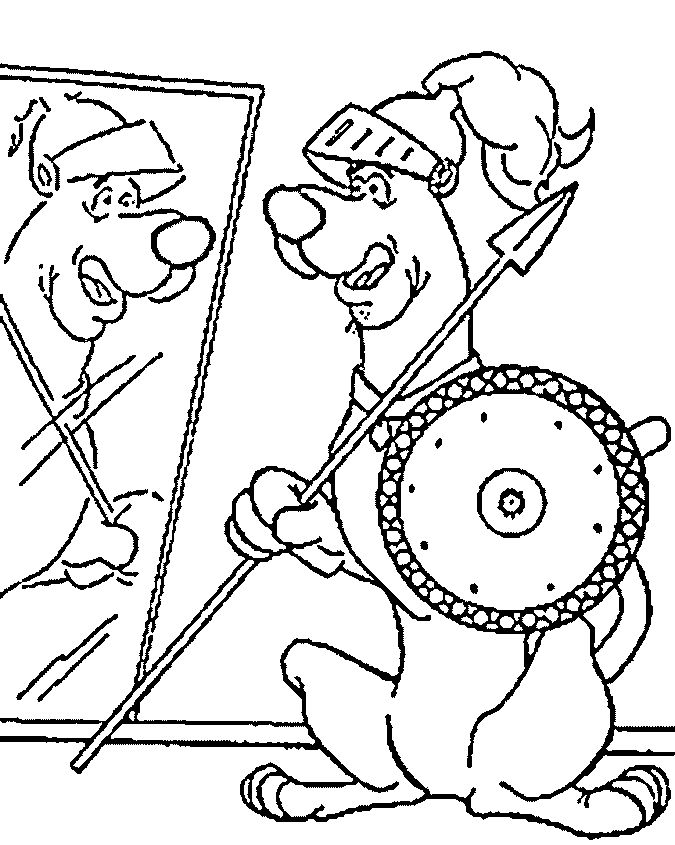 Coloriage Scoubidou En Chevalier - Scooby doo à imprimer