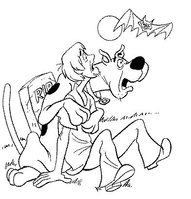Coloriage Scoubidou Et Sammy Dans Un Cimetiere - Scooby doo à imprimer