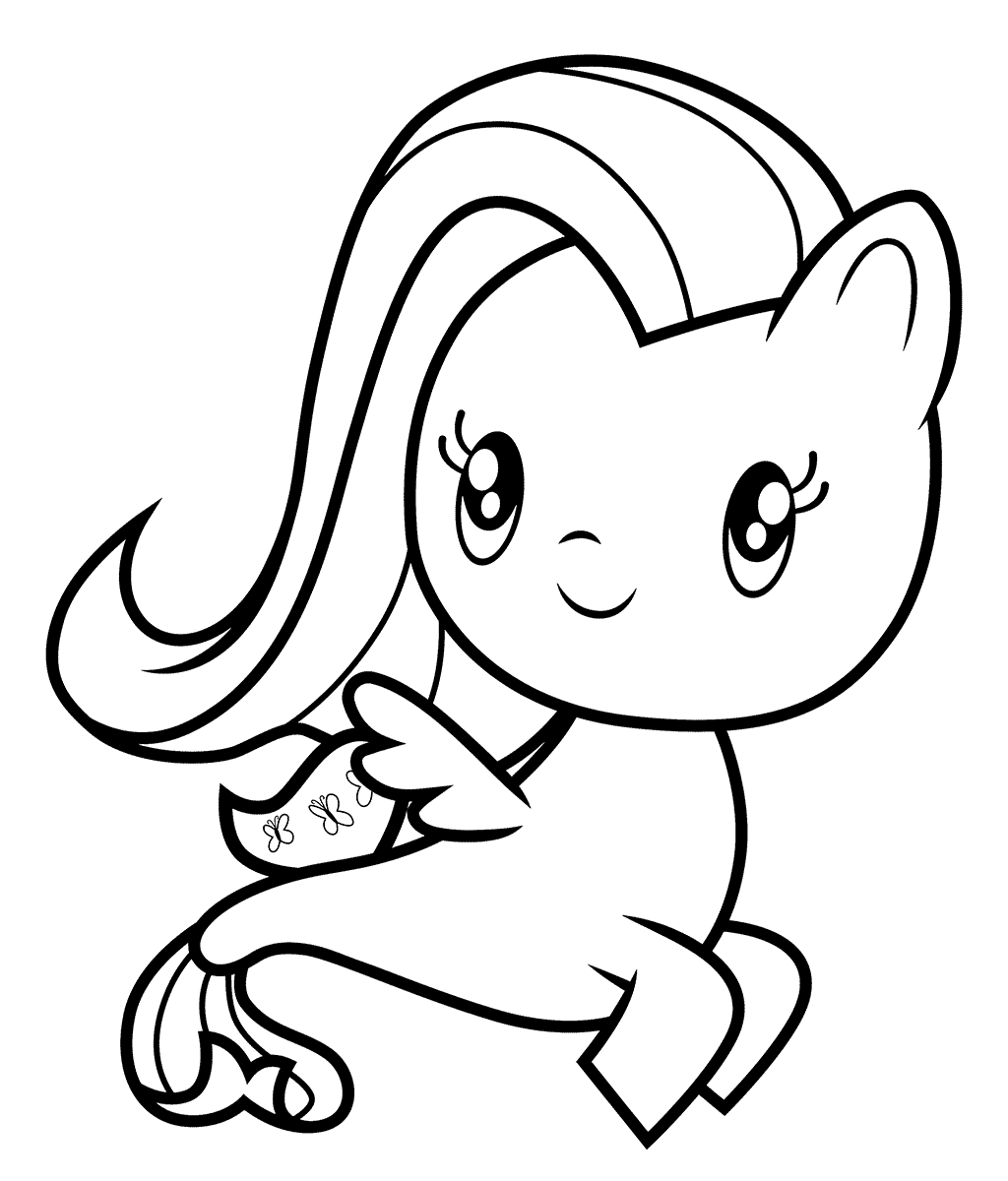 Coloriage Sea Pony Fluttershy - Cutie mark crew à imprimer