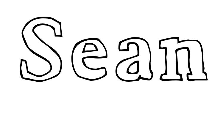 Coloriage Sean - Prénom à imprimer