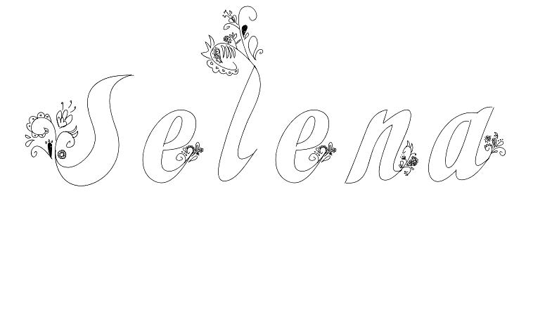 Coloriage Selena - Prénom à imprimer