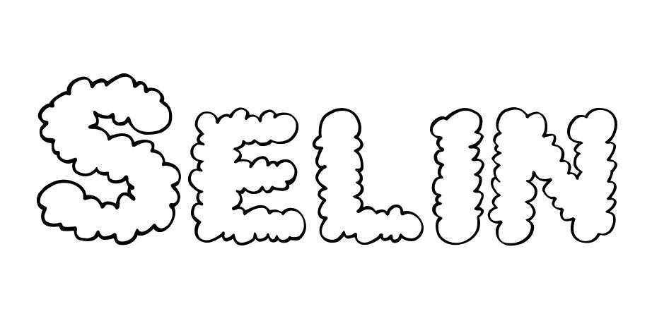 Coloriage Selin - Prénom à imprimer