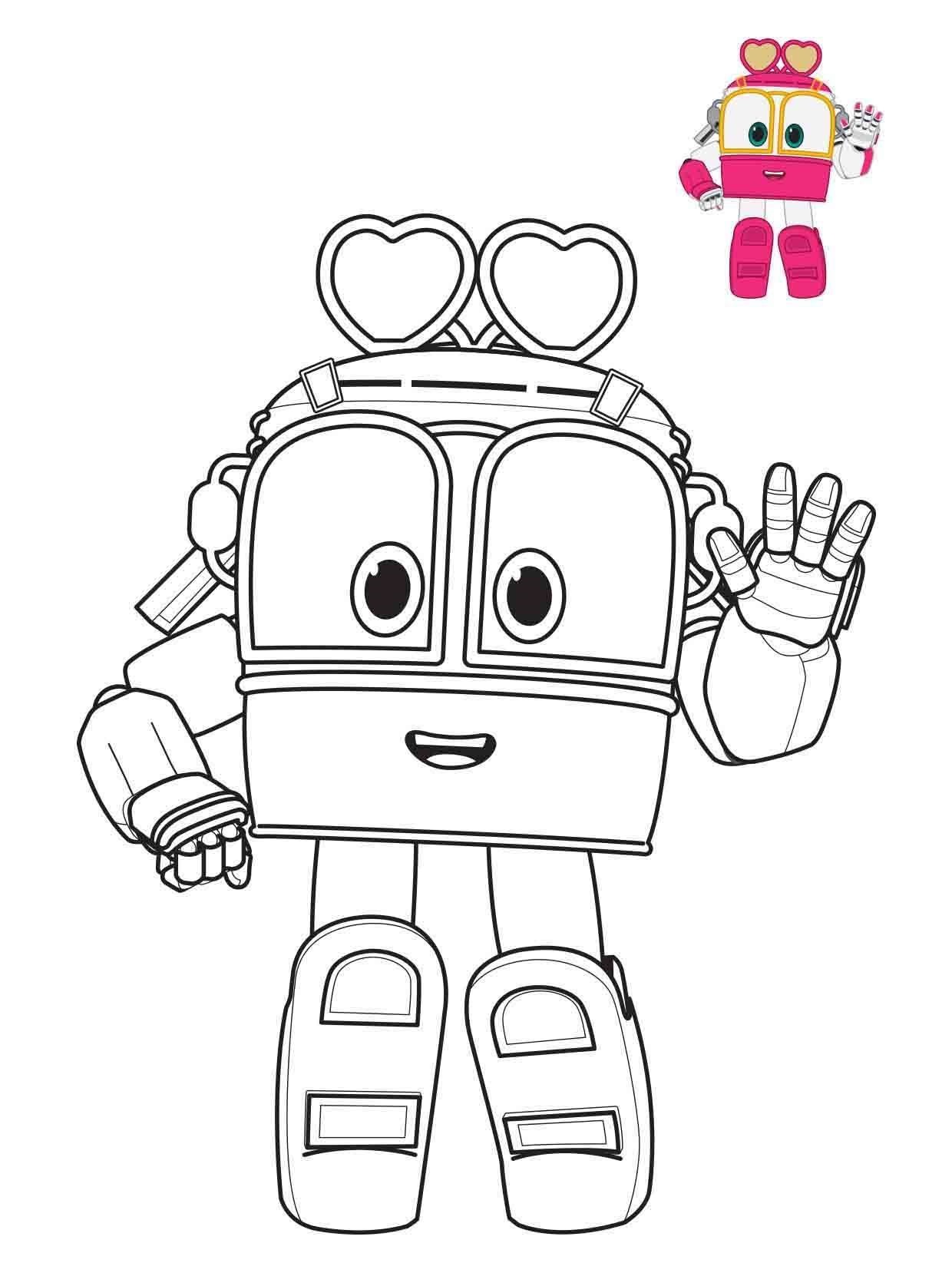 Coloriage Selly Robot Train - Robot à imprimer