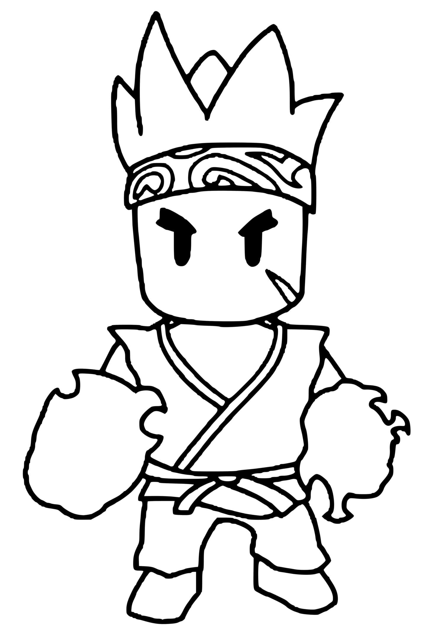 Coloriage Sensei Firefist Stumble Guys - Stumble guys à imprimer