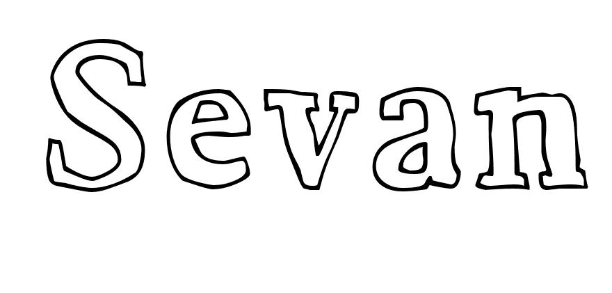 Coloriage Sevan - Prénom à imprimer
