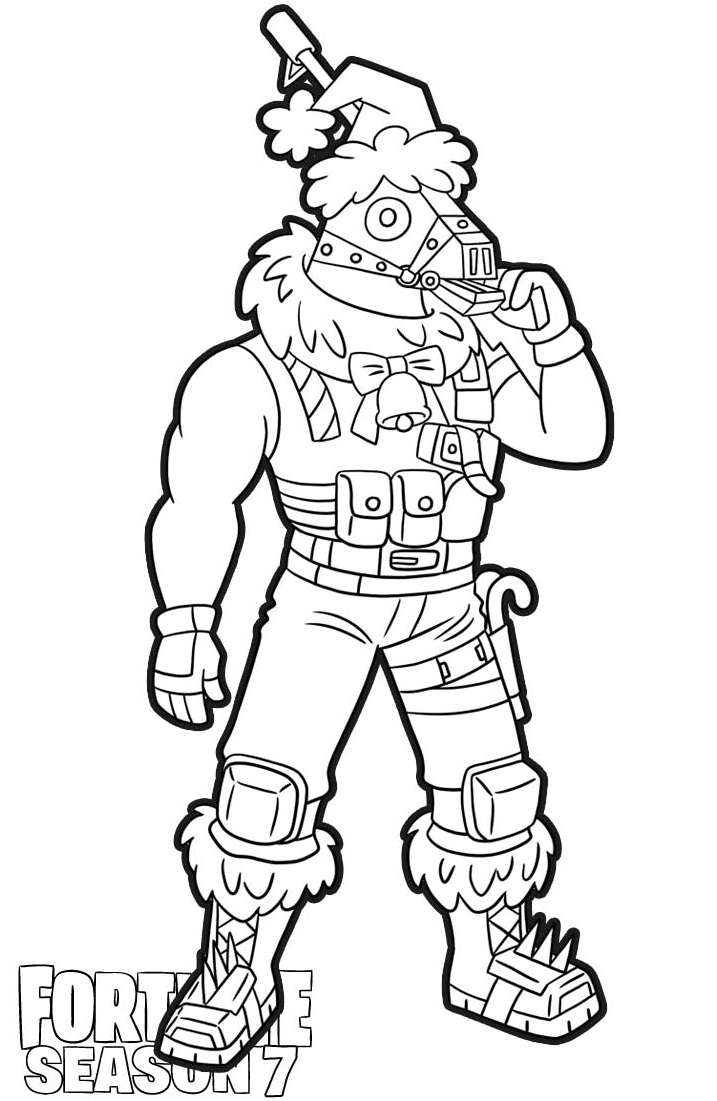 Coloriage Sgt Winter soldat Fortnite en armure hivernale - Fortnite à imprimer