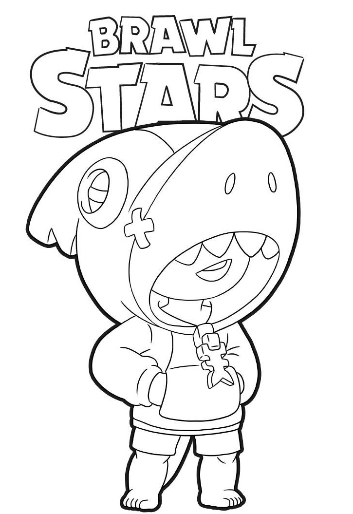 Coloriage Shark Leon Brawl Stars - Brawl stars à imprimer