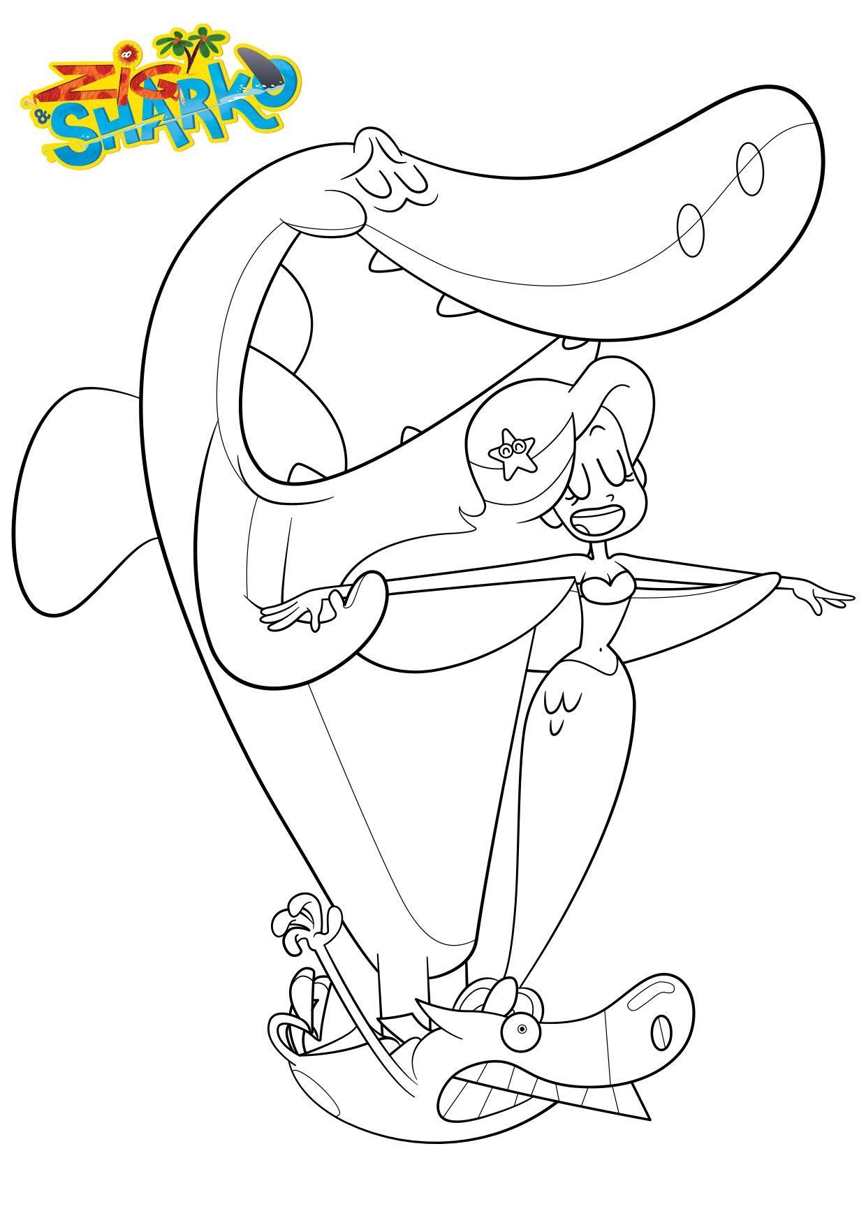 Coloriage Sharko Marina Et Zig - Gulli à imprimer