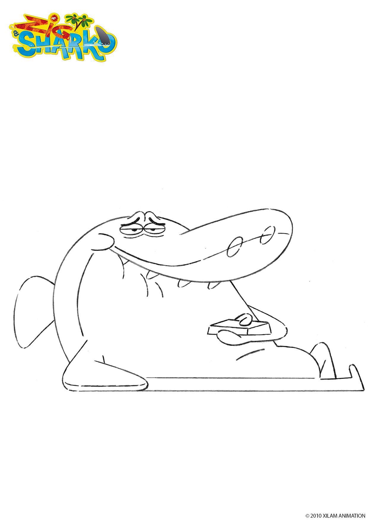 Coloriage Sharko Et Sa Telecommande - Gulli à imprimer