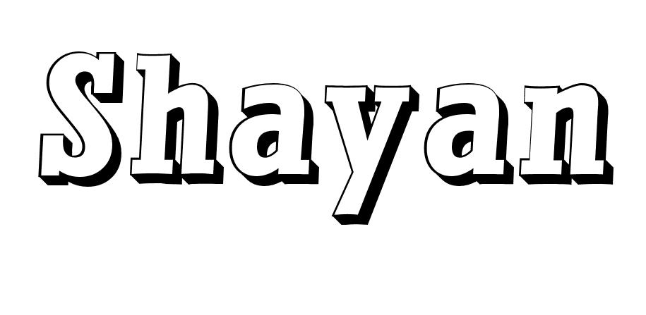 Coloriage Shayan - Prénom à imprimer