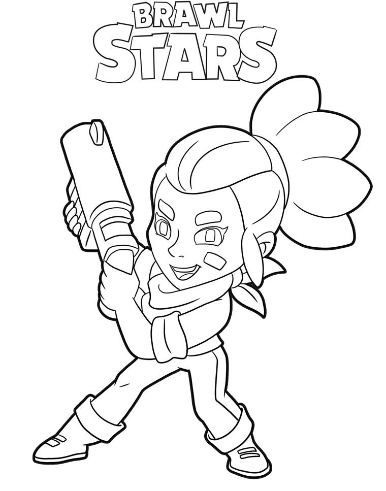 Coloriage Shelly Brawl Stars Character - Brawl stars à imprimer