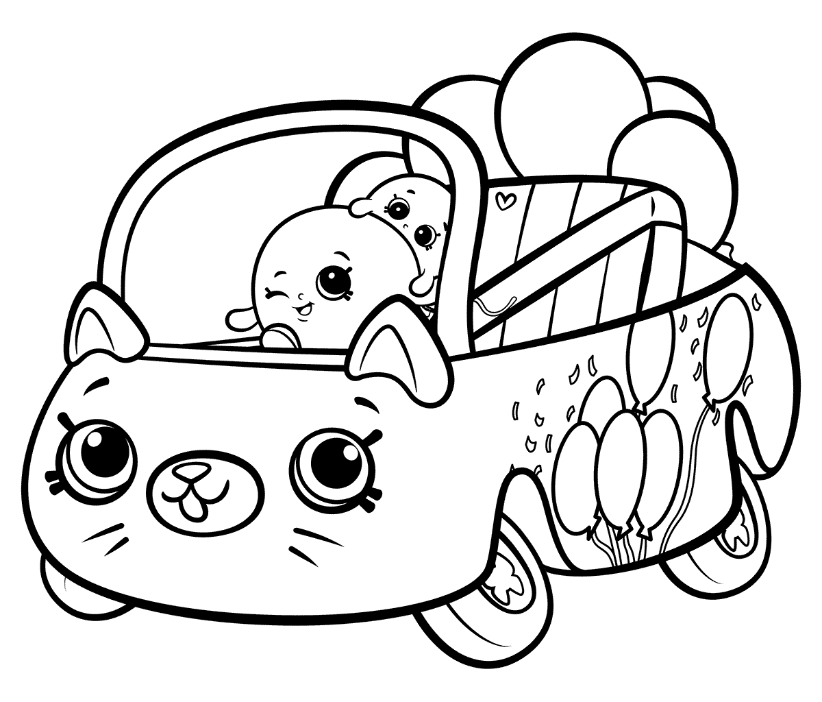 Coloriage Shopkins Cutie Cars Bumper Balloons - Shopkins à imprimer