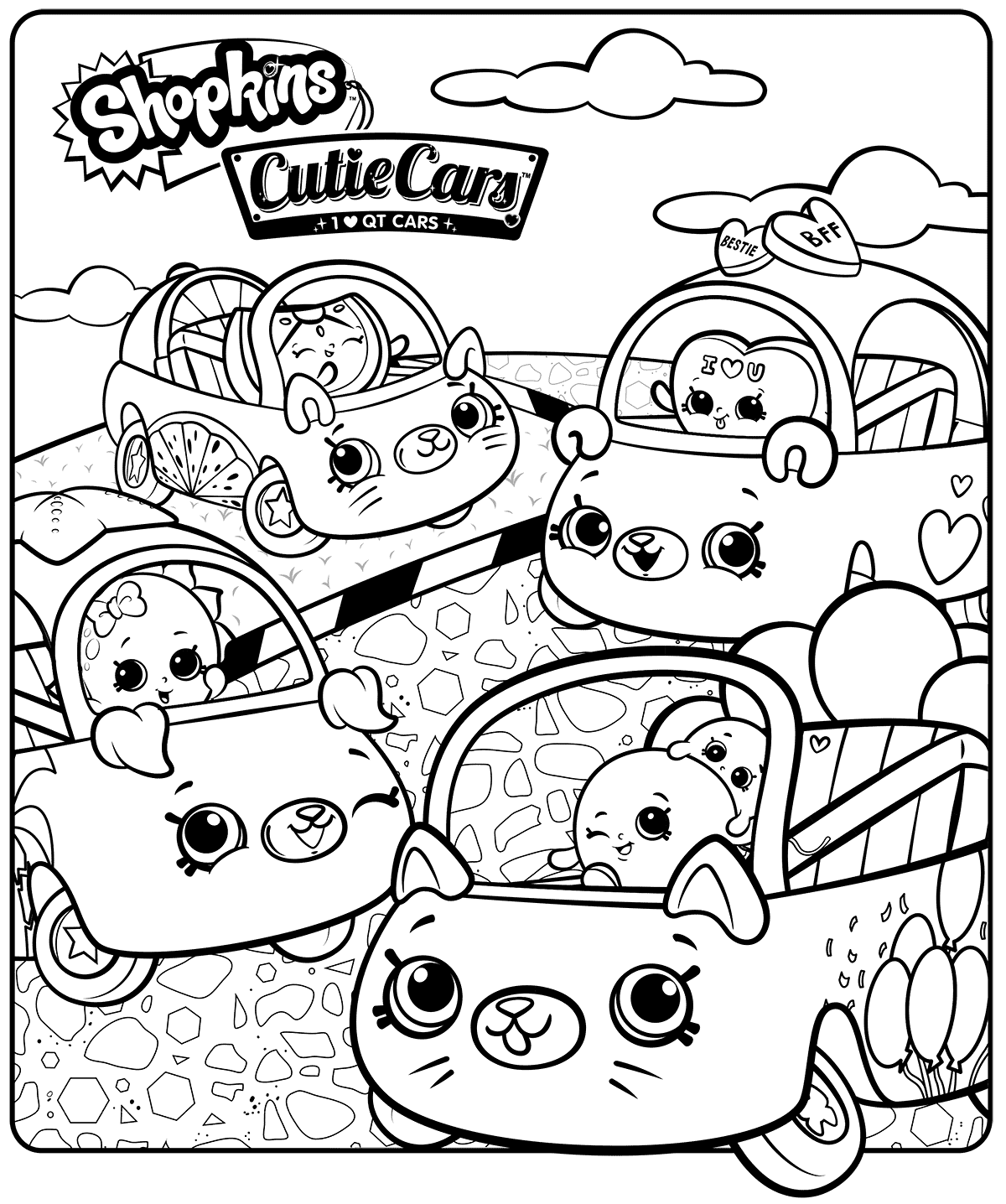 Coloriage Shopkins Cutie Cars Sheet - Shopkins à imprimer