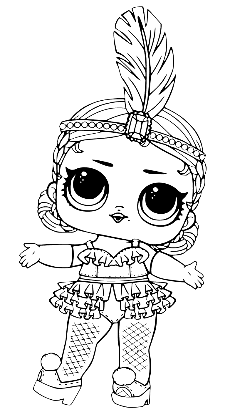 Coloriage Showbaby Glamour Lol Doll - Poupée LOL Surprise Hair Goals à imprimer