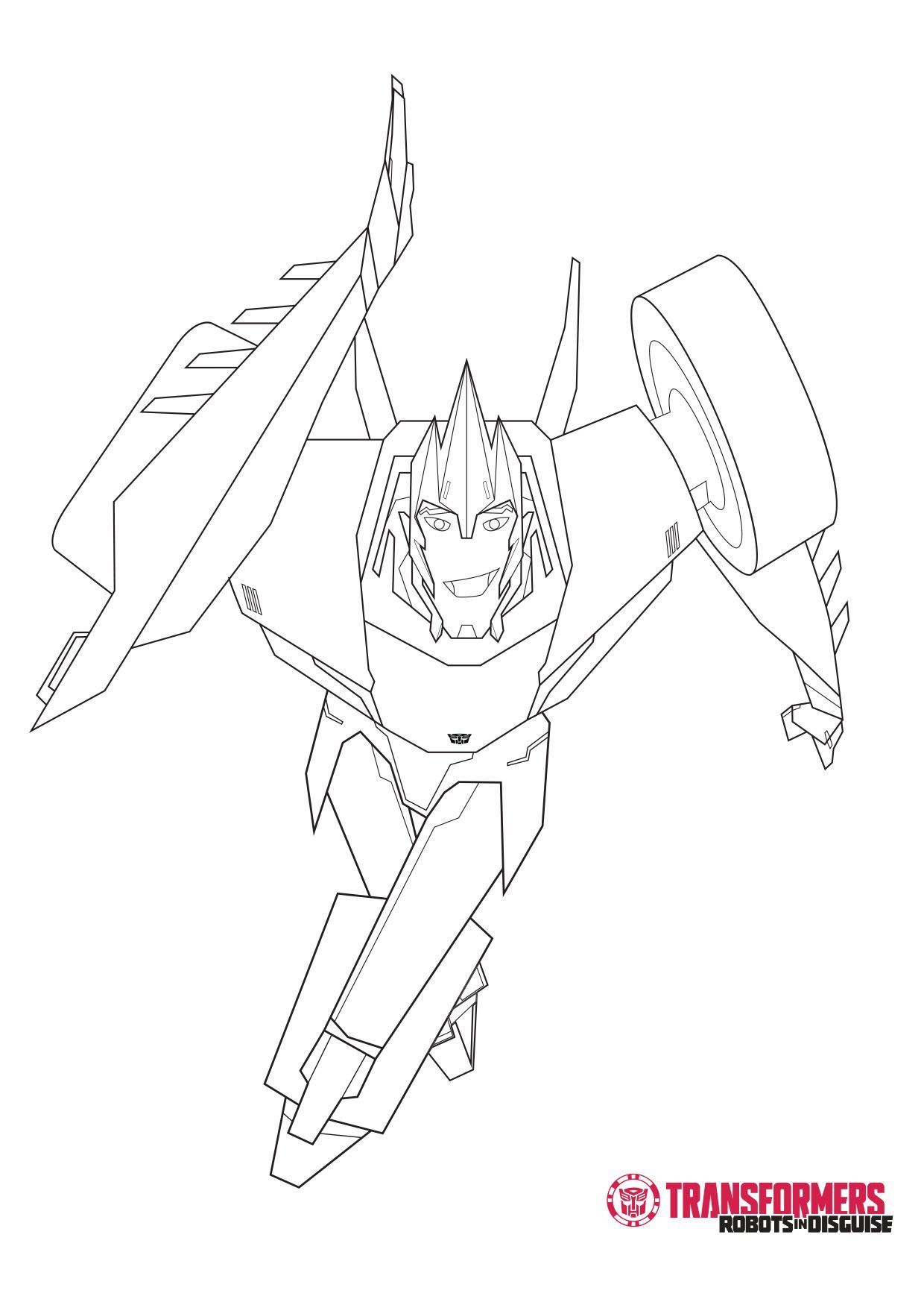 Coloriage Sideswipe robot transformable en voiture rouge - Transformers à imprimer