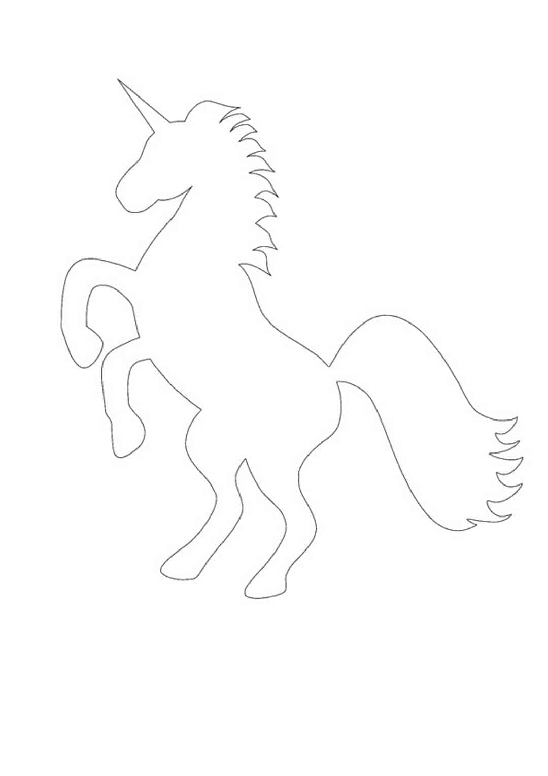 Coloriage Silhouette De Licorne Fait Un Saut - Licorne à imprimer