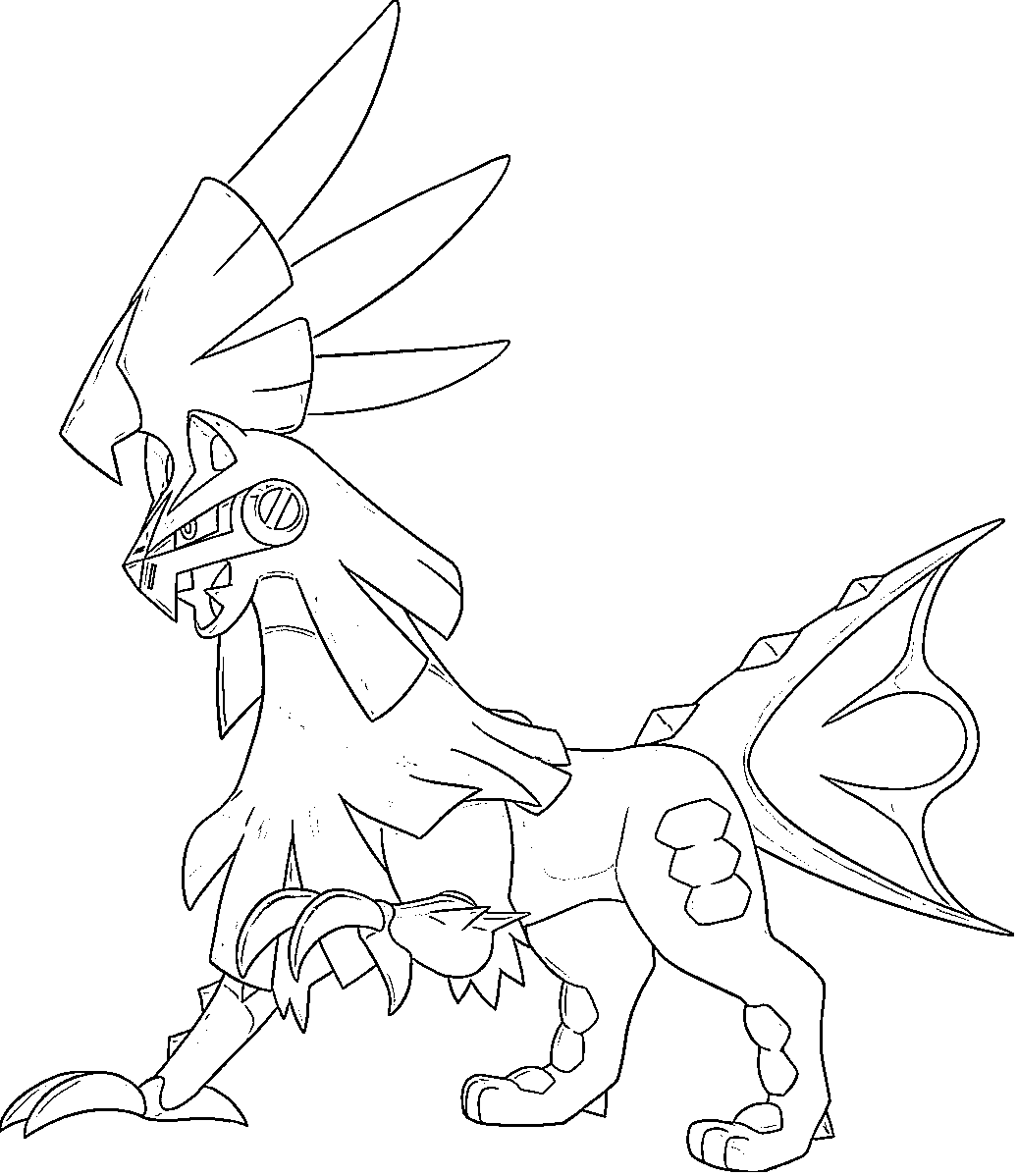 Coloriage Silvallie Pokémon Légendaire Aile Psychique - Pokémon légendaire à imprimer