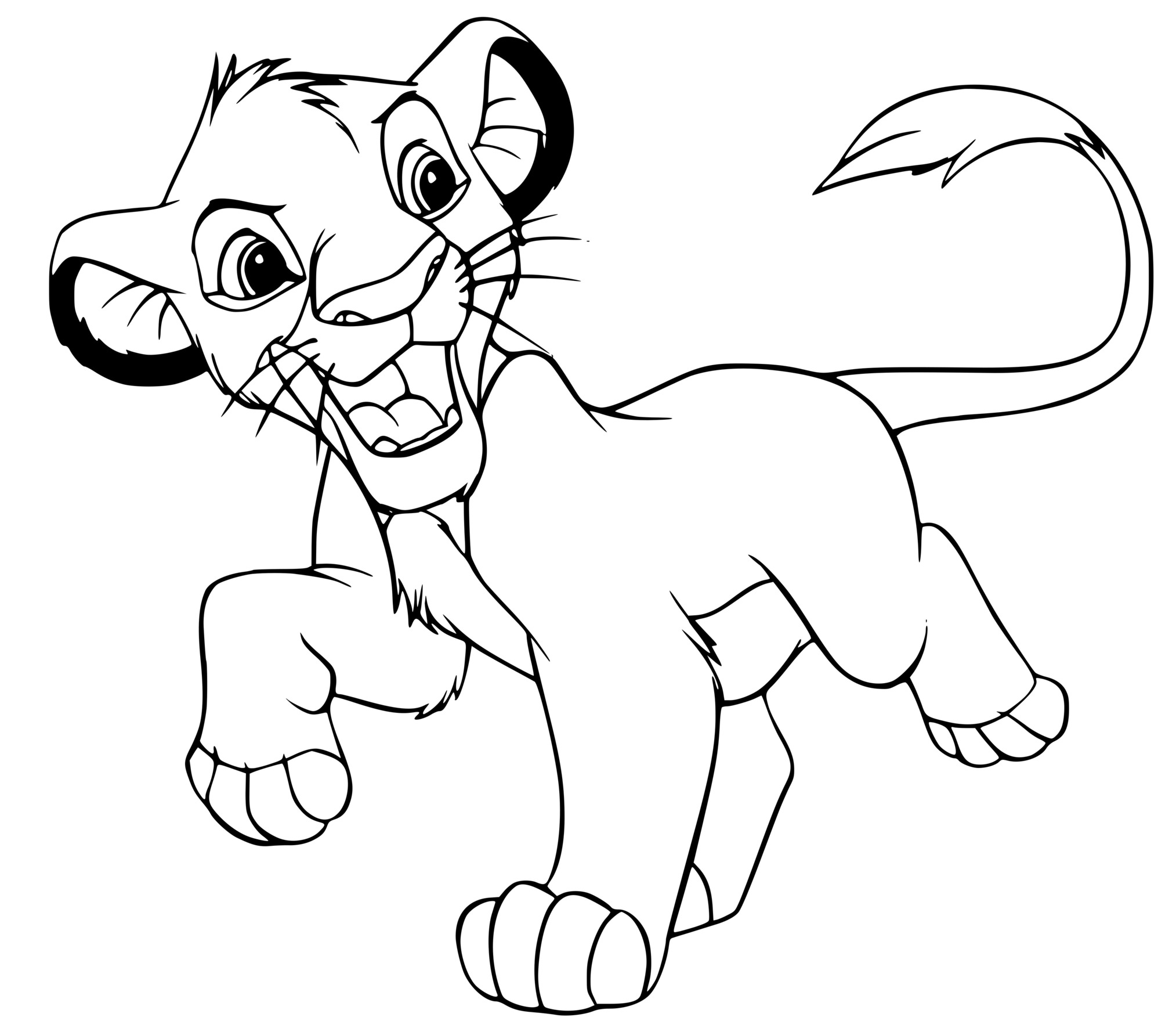 Coloriage Simba Grandit Dans La Jungle Et Devient Un Jeune Lion - Simba à imprimer