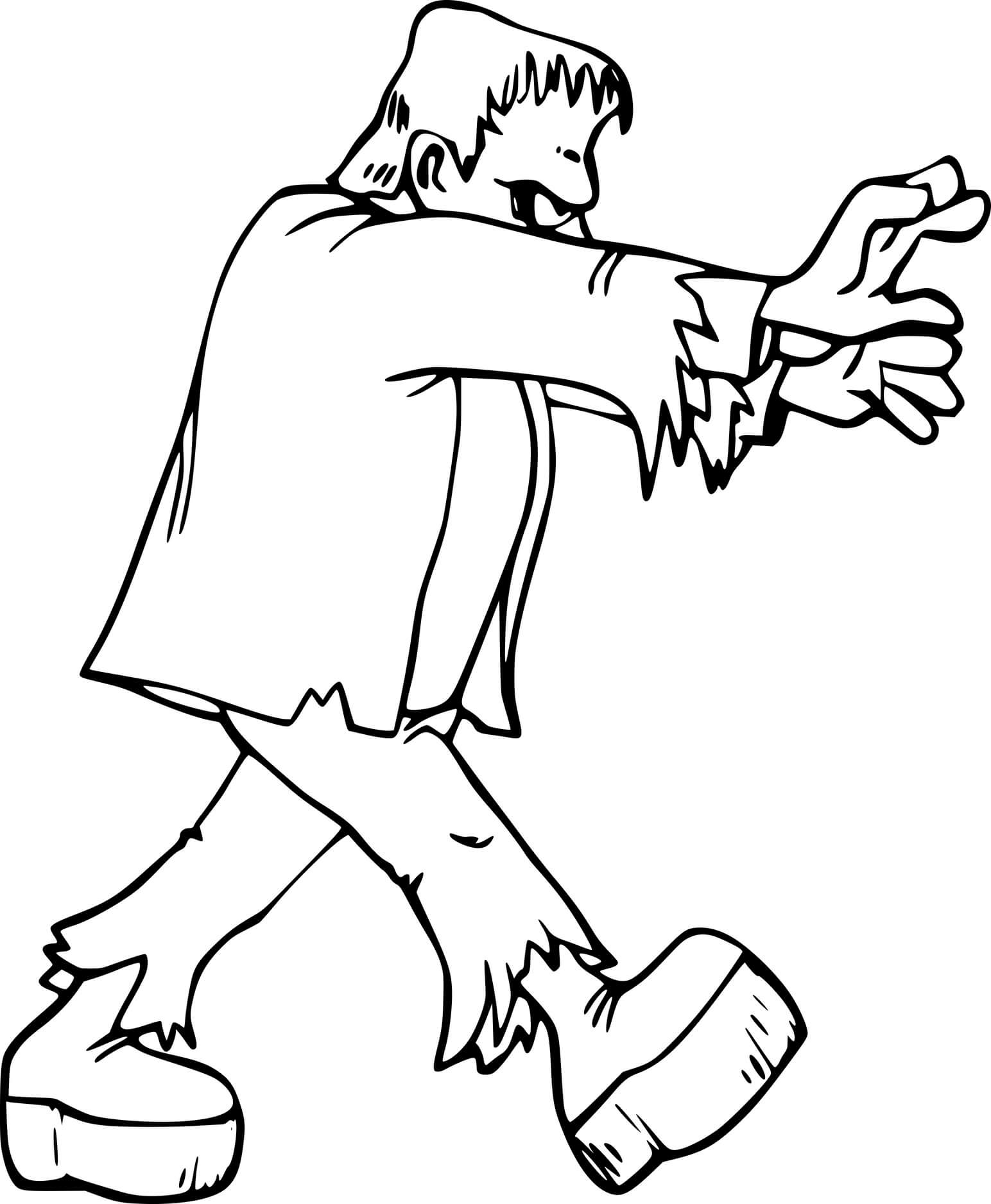 Coloriage Frankenstein en Marche - Frankenstein à imprimer