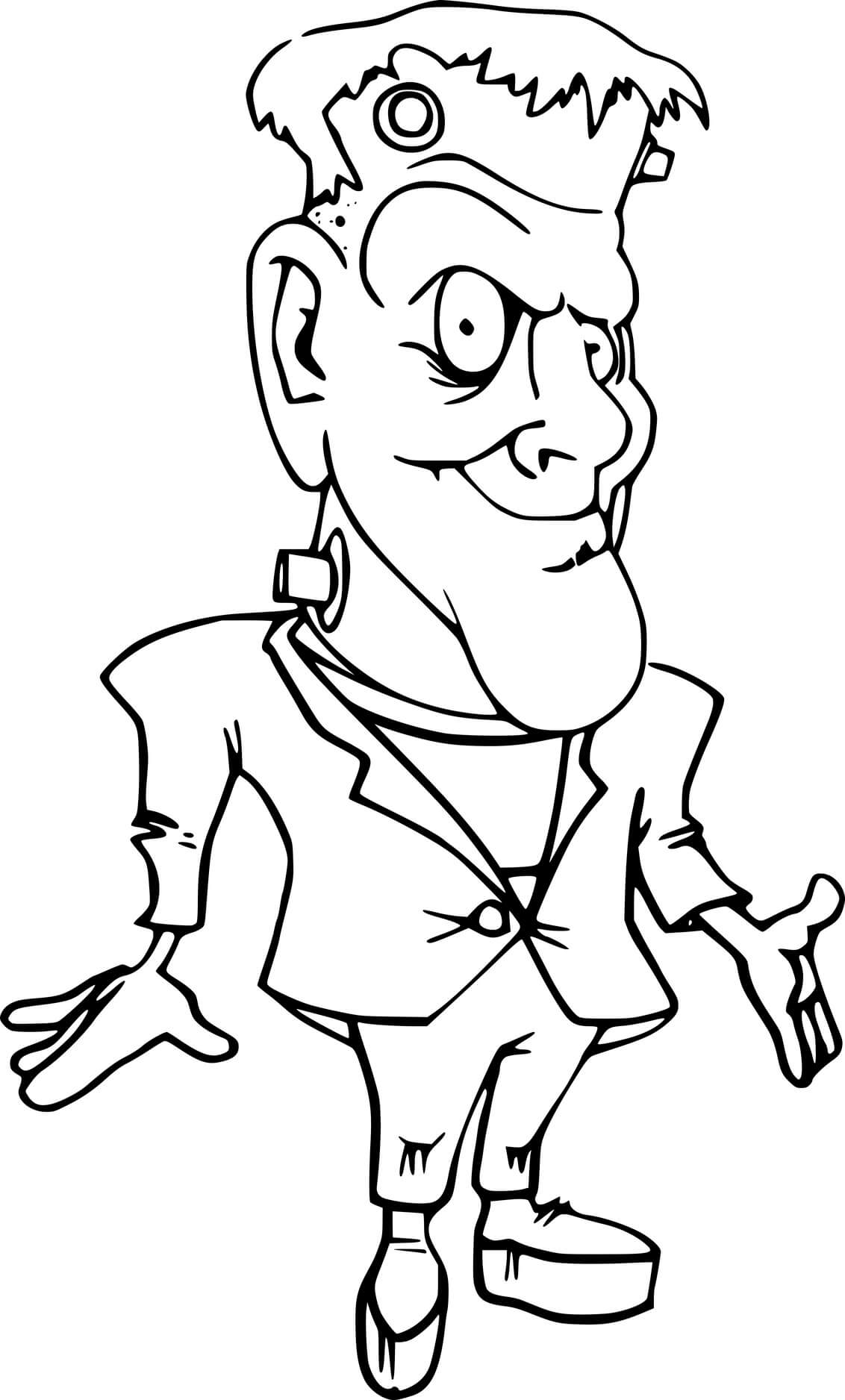 Coloriage Frankenstein Rigolo Sympathique - Frankenstein à imprimer