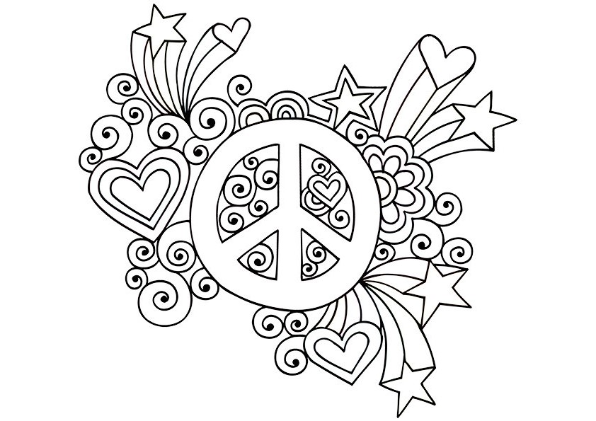 Coloriage Symbole de Paix Simplifié - Paix à imprimer