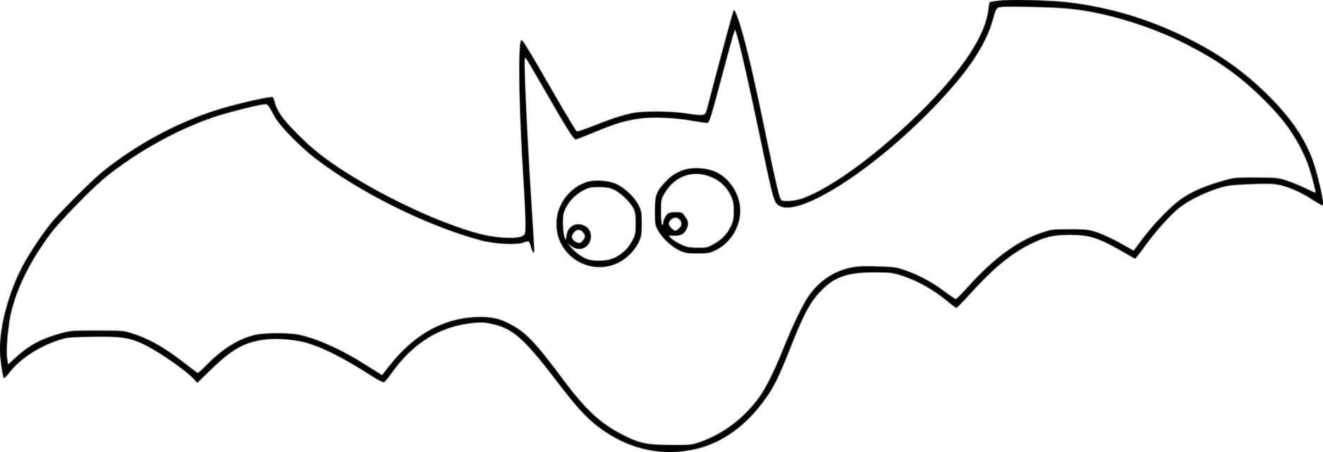 Coloriage Chauve-Souris d'Halloween Facile - Halloween chauve souris à imprimer