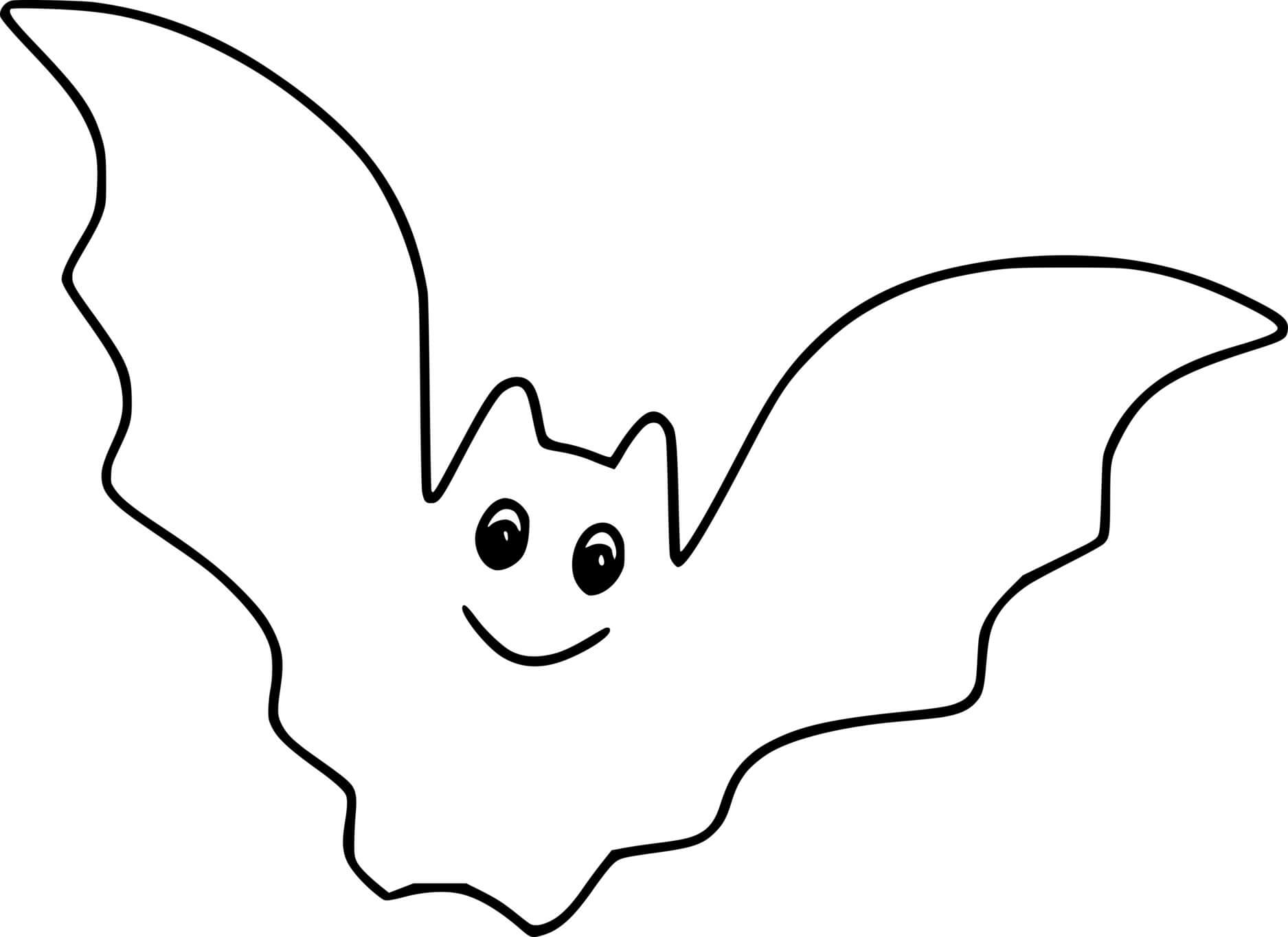 Coloriage Chauve-Souris Mignonne en Vol - Halloween chauve souris à imprimer