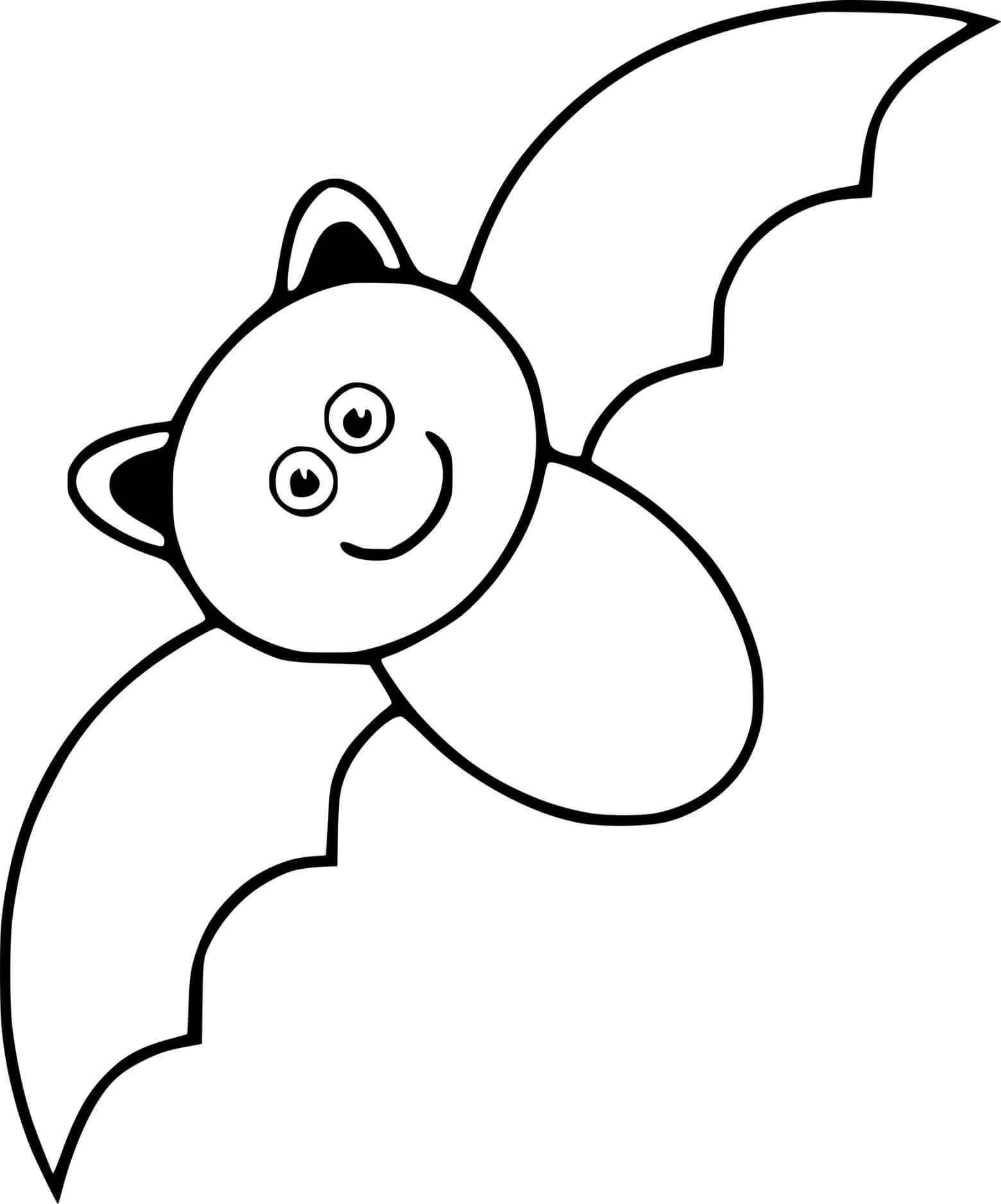 Coloriage Petite Chauve-Souris Adorable - Halloween chauve souris à imprimer