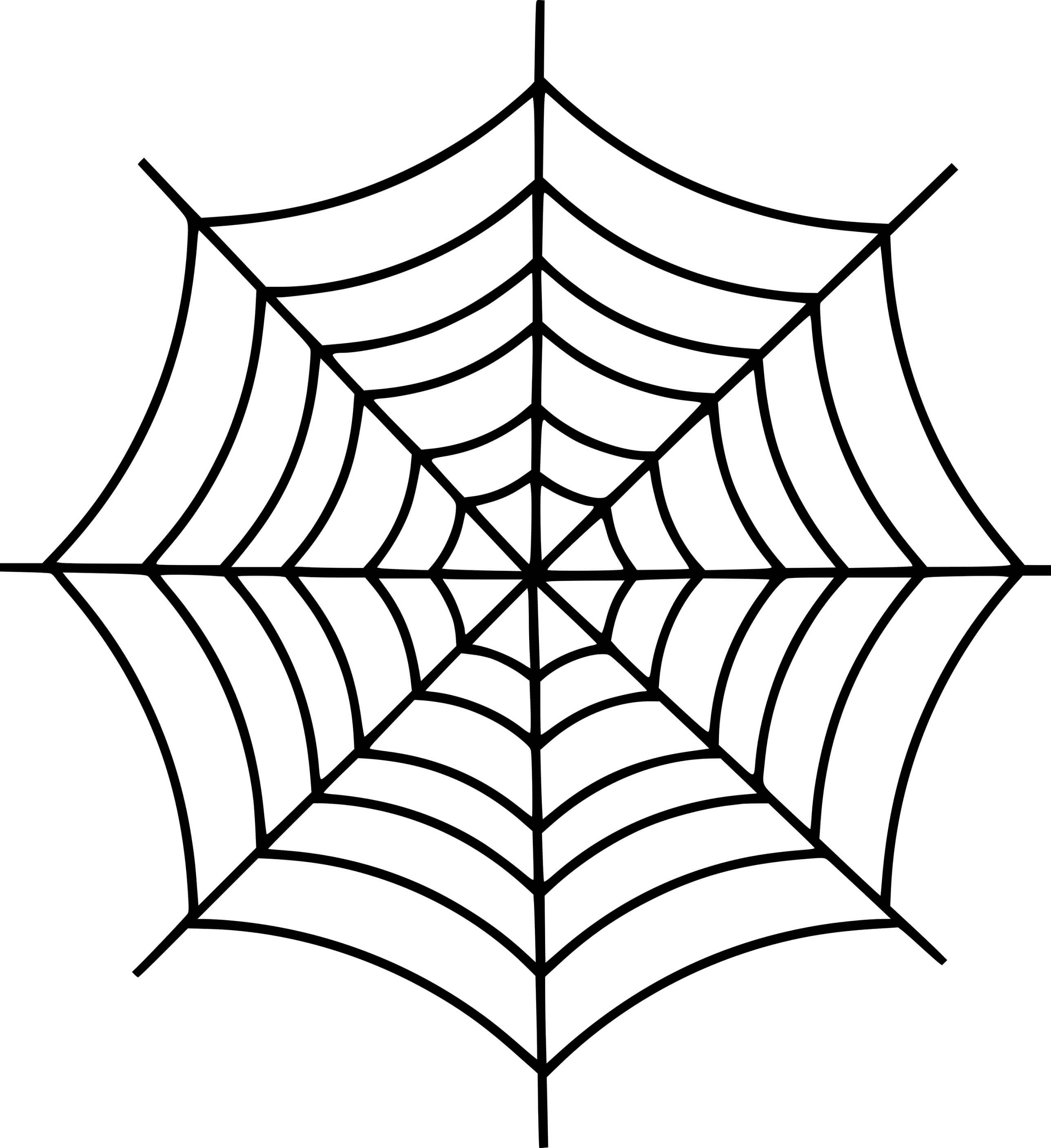 Coloriage Toile d'araignée simple - Araignée à imprimer