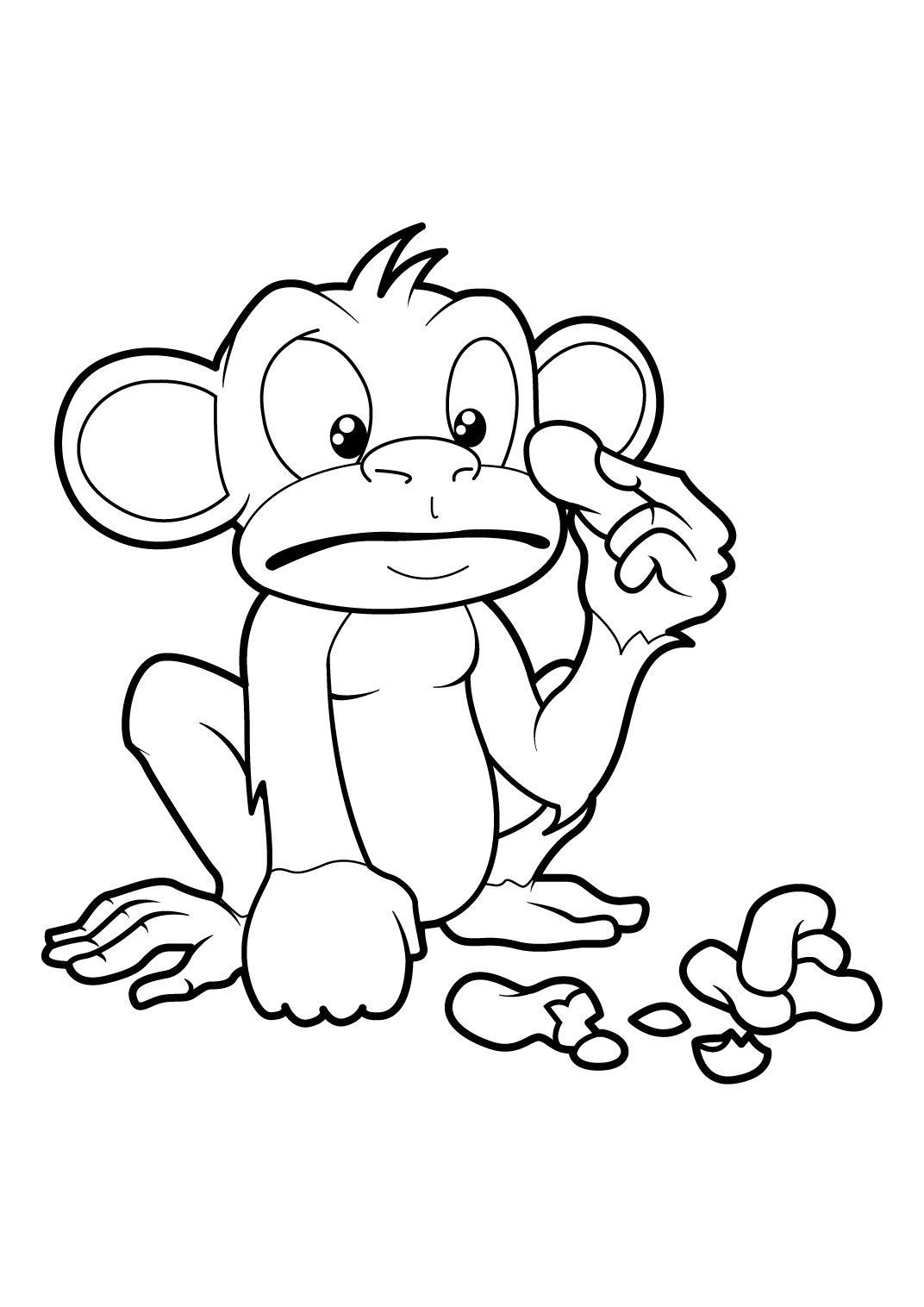 Coloriage Petit singe espiègle en pleine action - Gulli à imprimer
