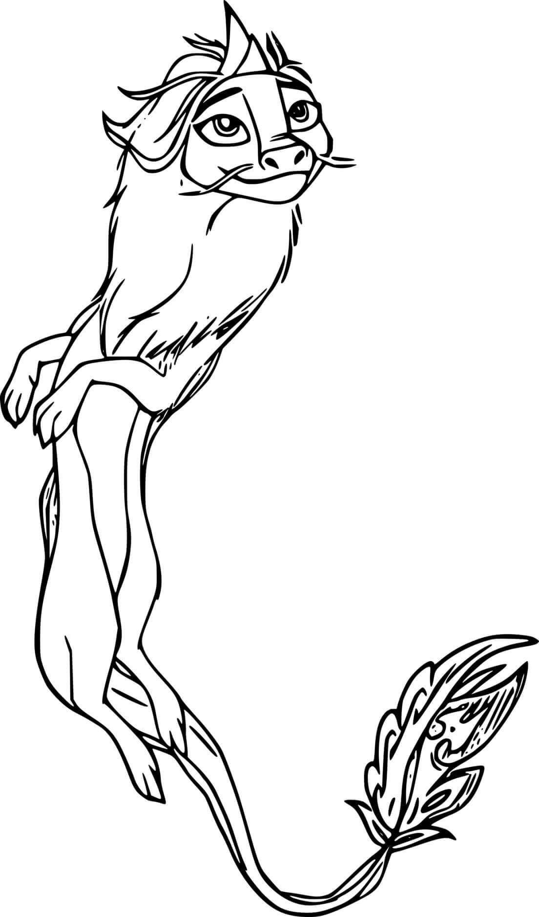 Coloriage Sisu le Dragon en Vol - Raya et le Dernier Dragon à imprimer