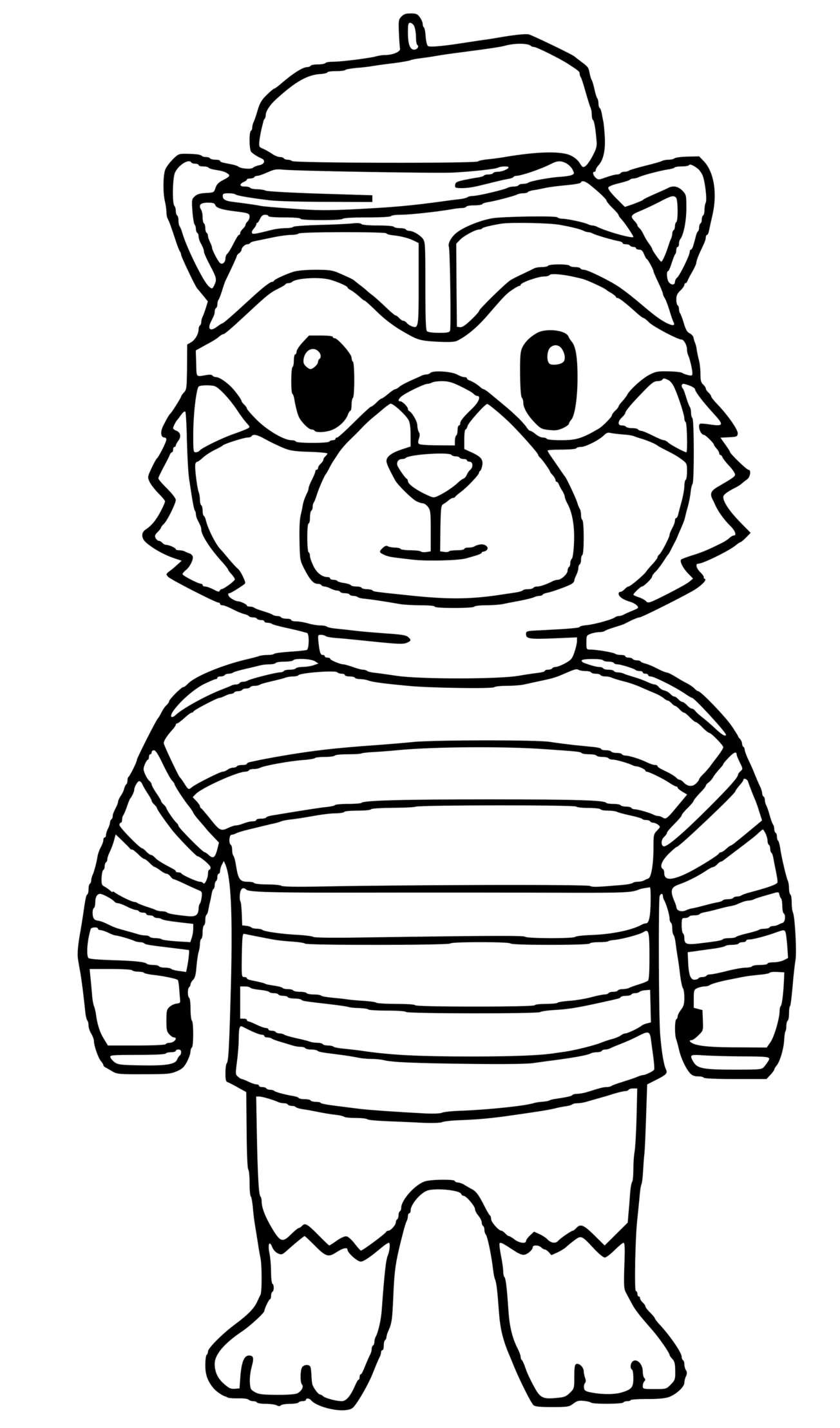 Coloriage Sly Raccoon Stumble Guys - Stumble guys à imprimer