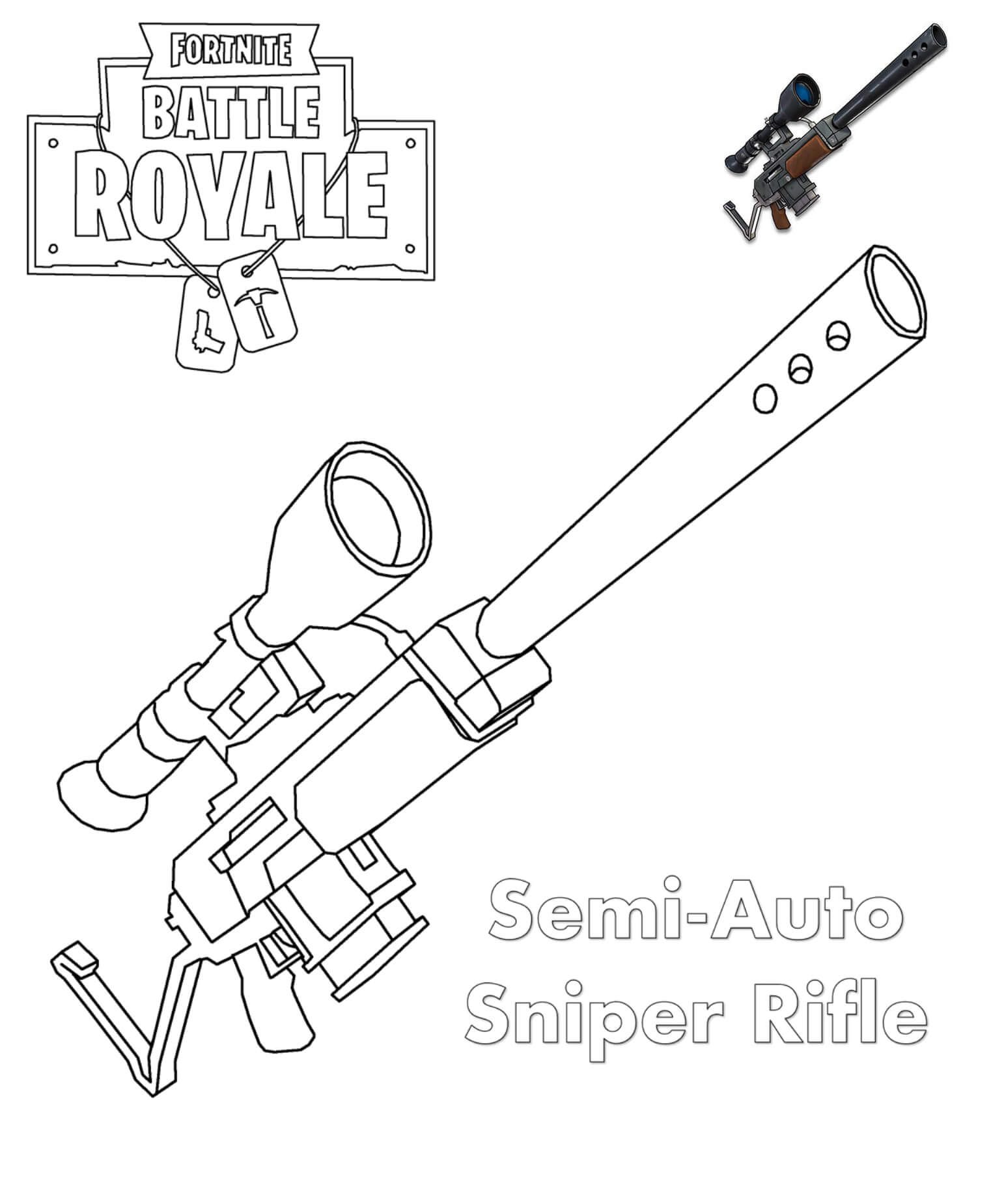 Coloriage Sniper Fortnite - Fortnite à imprimer