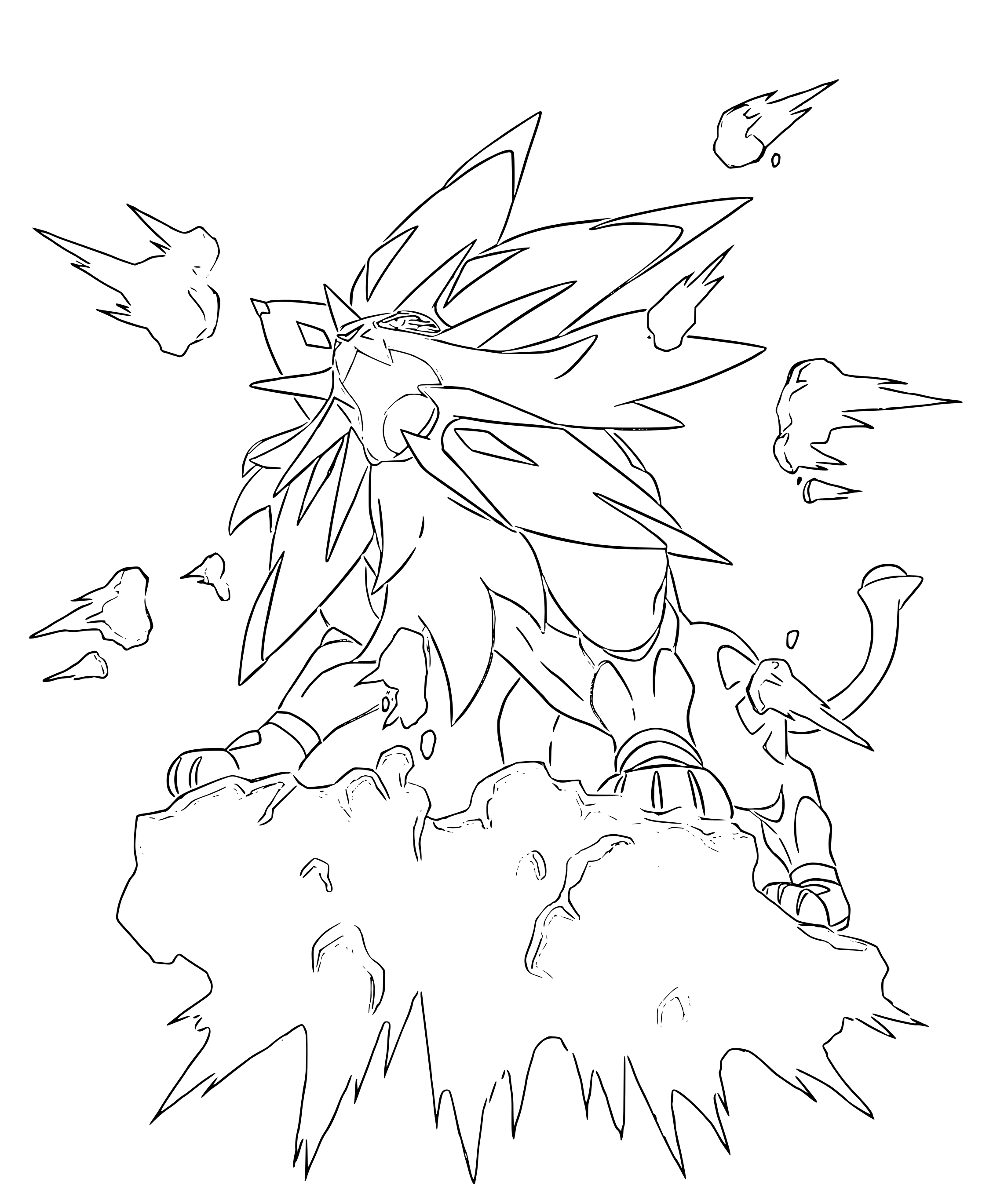 Coloriage Solgaleo Pokemon Légendaire - Pokémon à imprimer