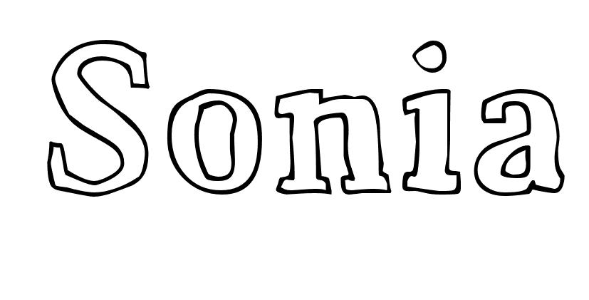Coloriage Sonia - Prénom à imprimer