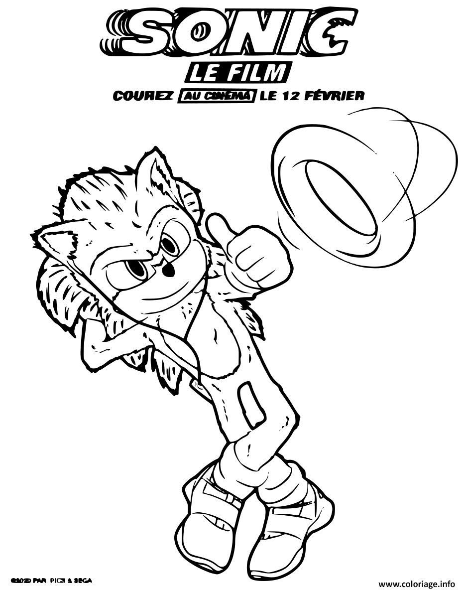Coloriage Sonic Univers Jeu Sega Légendaire - Sonic à imprimer