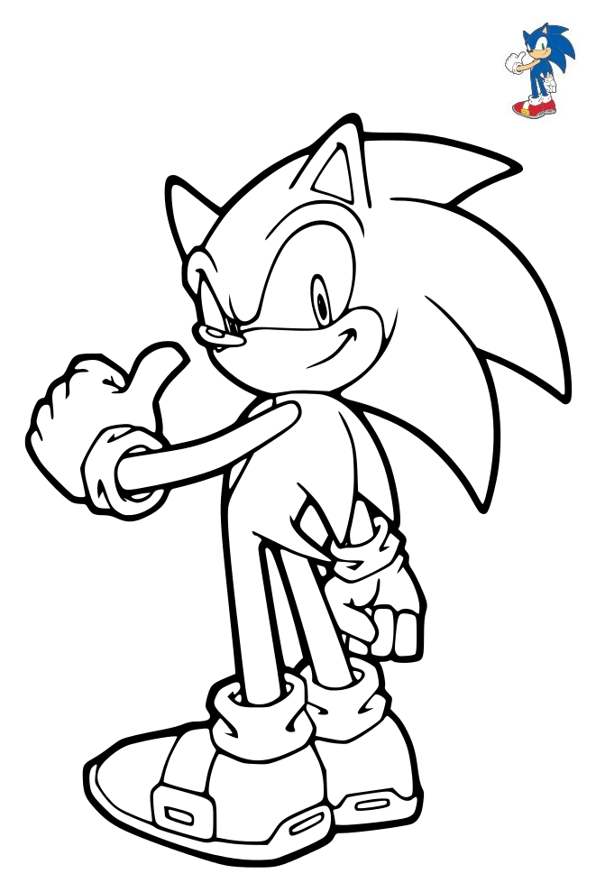 Coloriage Sonic le Hérisson Sega - Sonic à imprimer