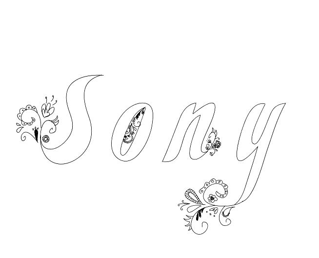 Coloriage Sony - Prénom à imprimer