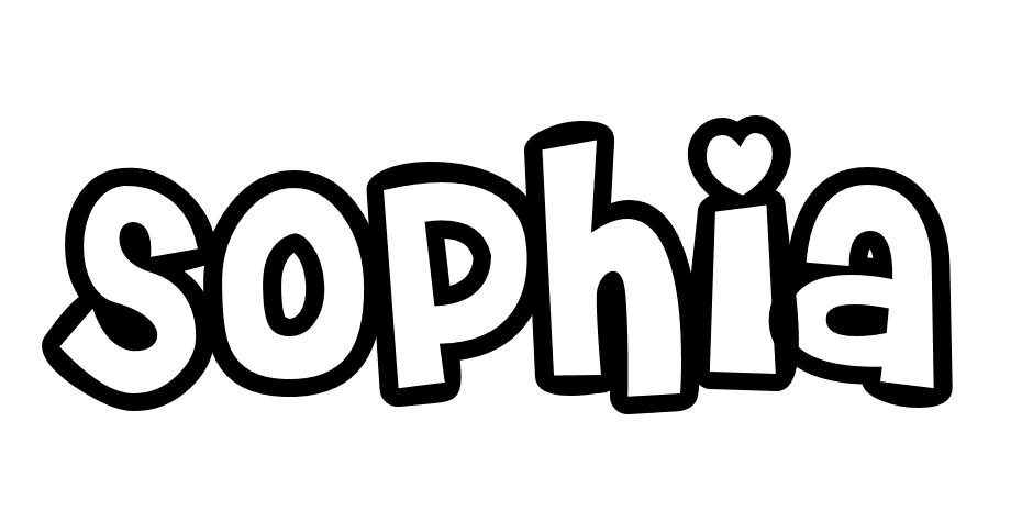 Coloriage Sophia - Prénom à imprimer